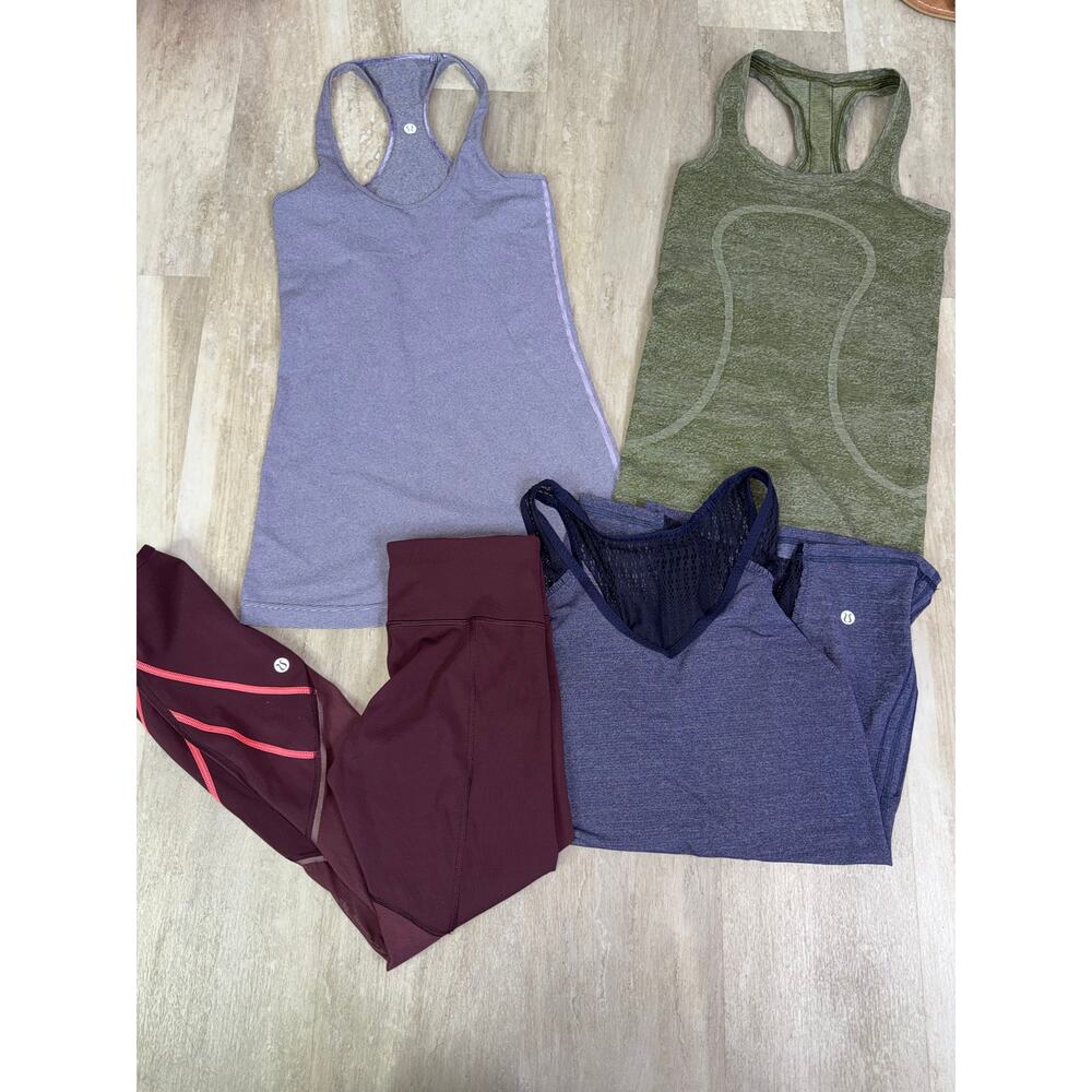 Lululemon Size 2 leggings & 3 tank tops